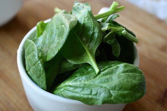 harvested spinach