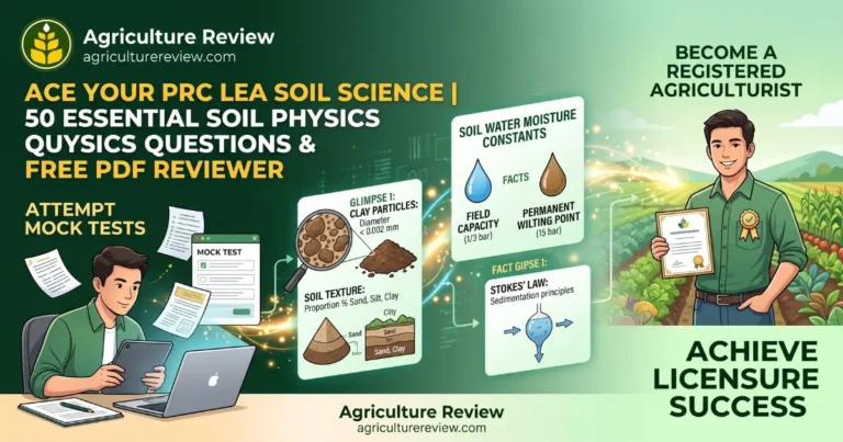 PRC LEA Soil Science Reviewer With PDF, 50 Questions From Soil Physics Topic