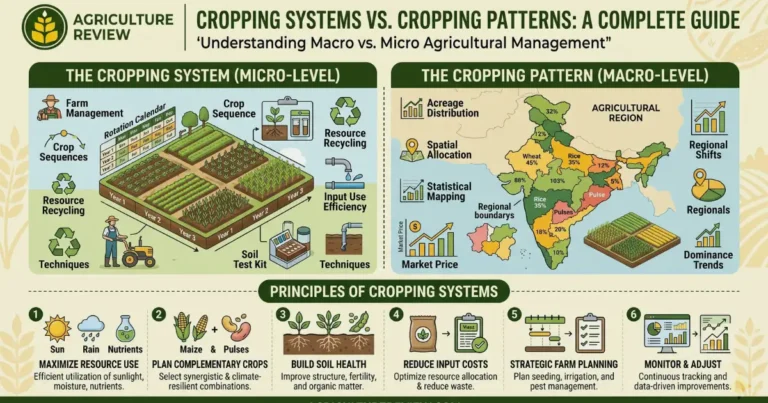 Differentiate between cropping system and cropping pattern, and describe the principles of cropping system?