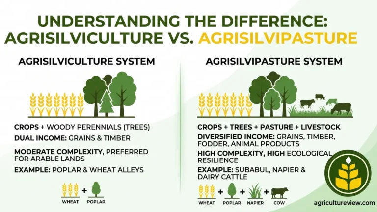 Differentiate Between Agrisilviculture And Agrisilvipasture System. Give Suitable Examples Of Component Crops