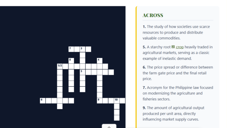Agricultural Economics & Marketing Crossword Challenge: Can You Find These Words?