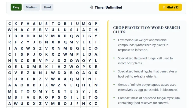 Crop Protection Word Search Puzzle 2: Can You Find These Words?