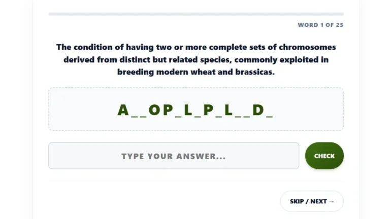 Crop Science Word Guess: Can You Guess These Words?